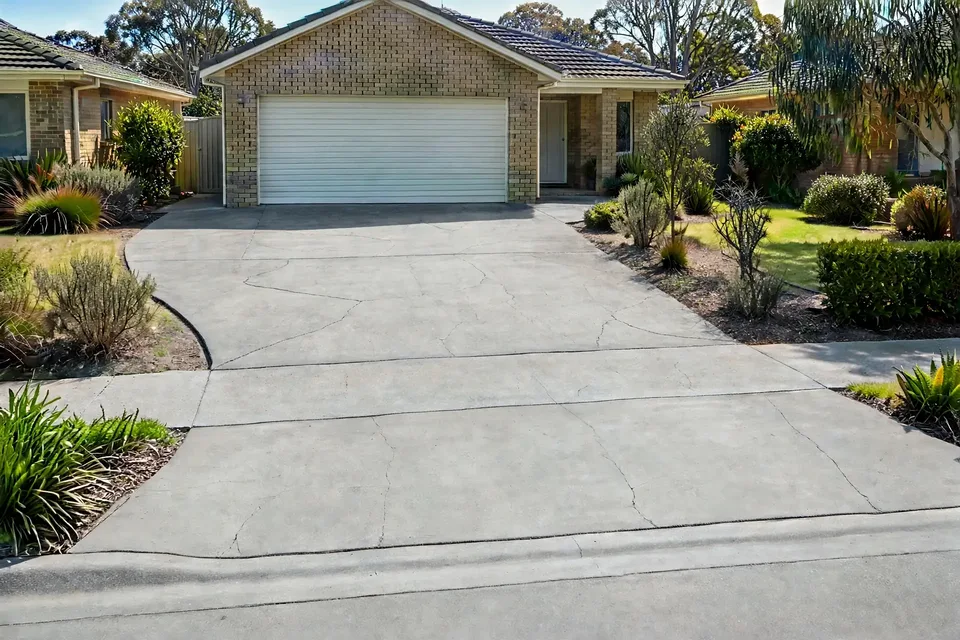 Driveway before cleaning and sealing