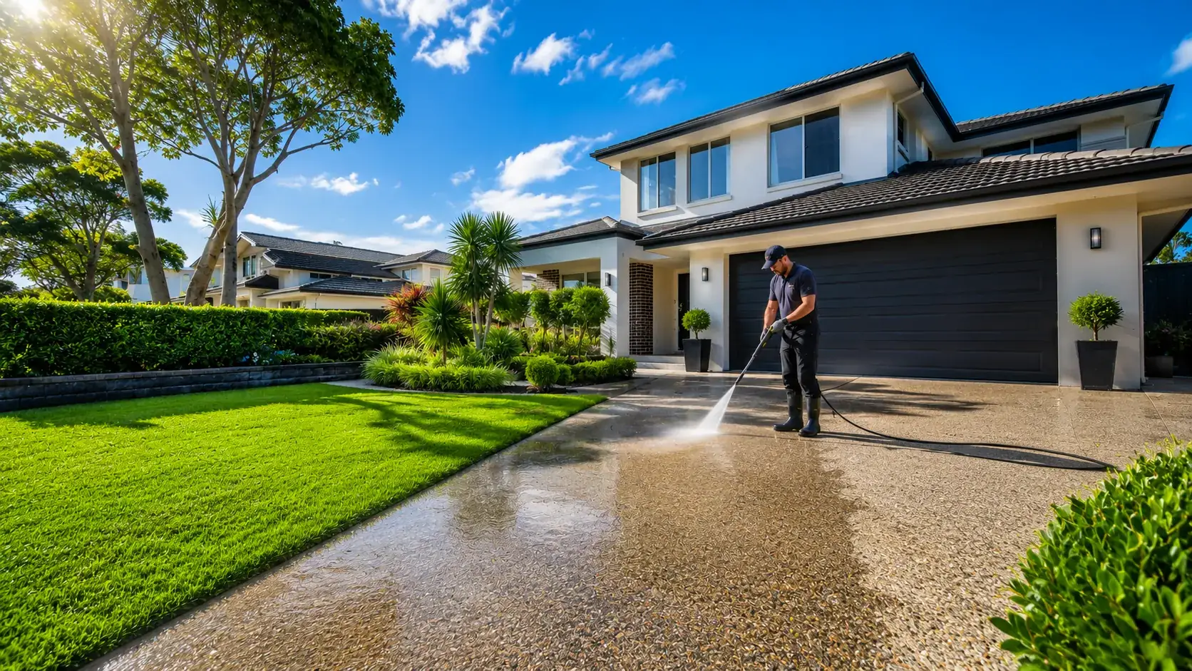 Exterior cleaning and property maintenance completed on a Sydney property