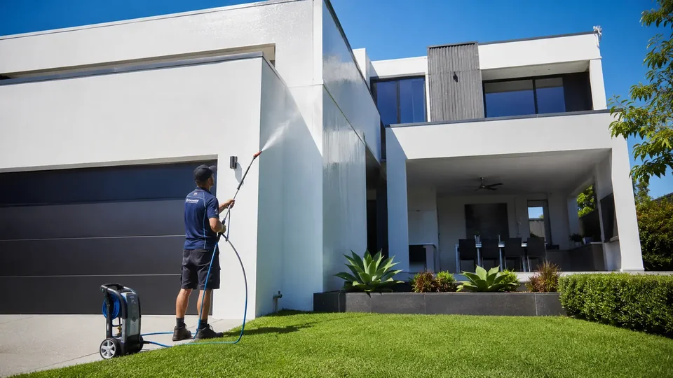 House exterior washing at a Sydney property